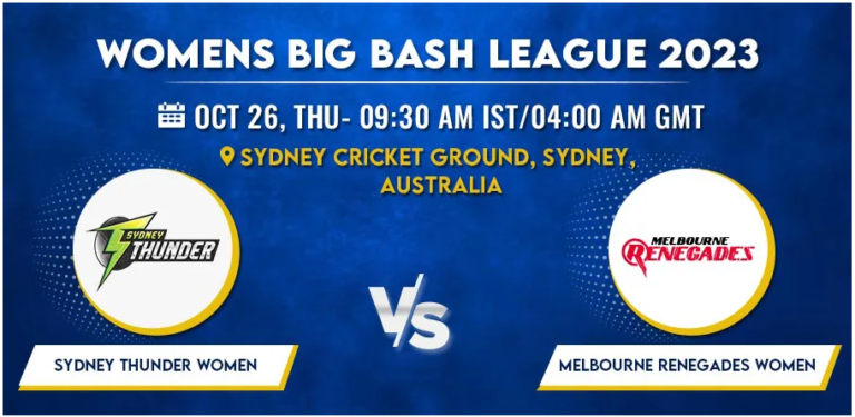 Sydney Thunder vs Melbourne Renegades Women T20 Today Match Prediction & Live Odds - WBBL 2023
