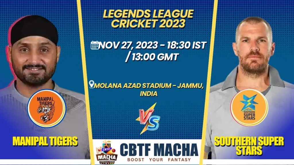 Manipal Tigers vs Southern Super Stars T20 Today Match Prediction & Live Odds - Legends League Cricket 2023