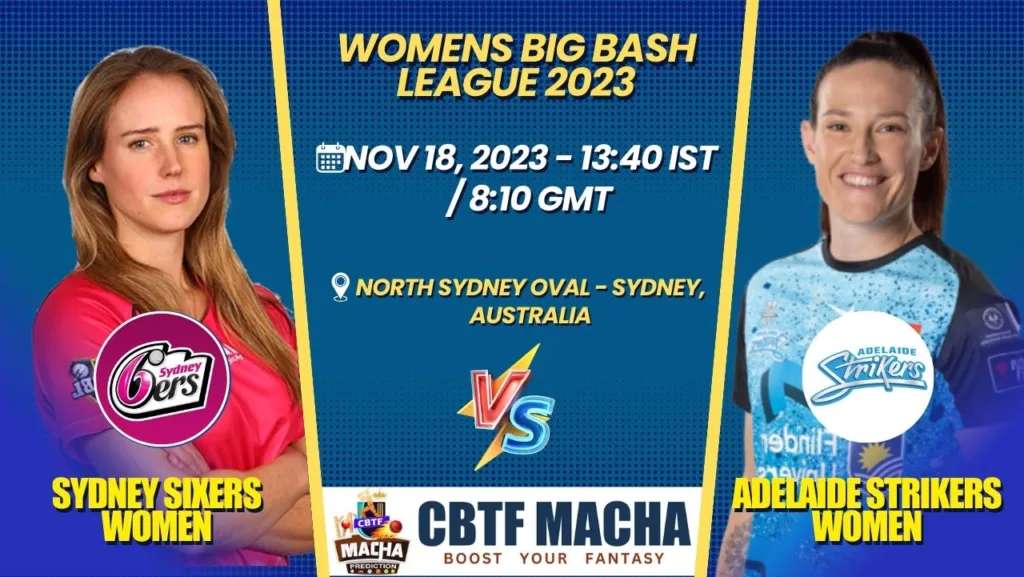 Sydney Sixers vs Adelaide Strikers Women T20 Today Match Prediction & Live Odds - WBBL 2023