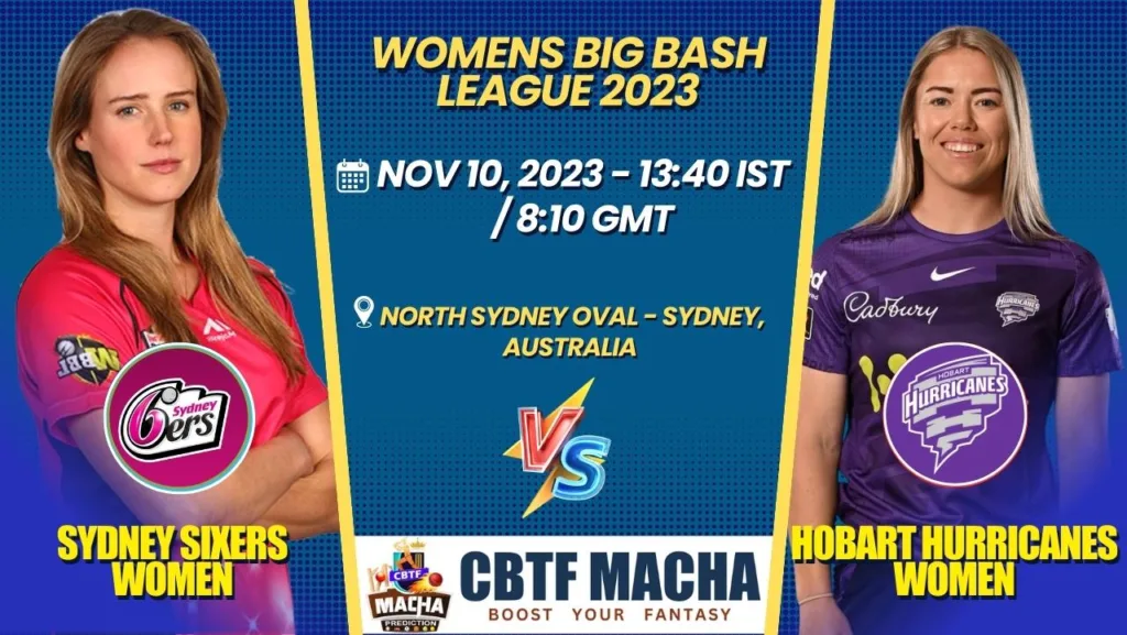 Sydney Sixers vs Hobart Hurricanes Women T20 Today Match Prediction & Live Odds - WBBL 2023