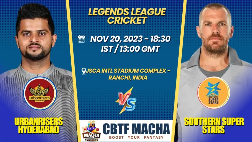 Urbanrisers Hyderabad vs Southern Super Stars T20 Today Match Prediction & Live Odds - Legends League Cricket 2023