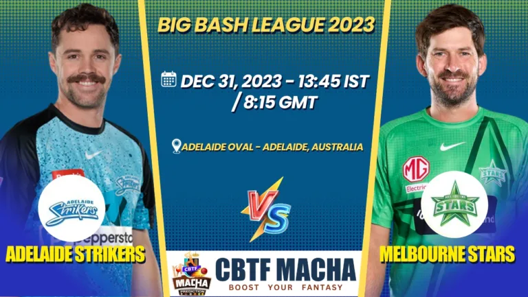 Adelaide Strikers vs Melbourne Stars Today Match Prediction & Live Odds - BBL 2023