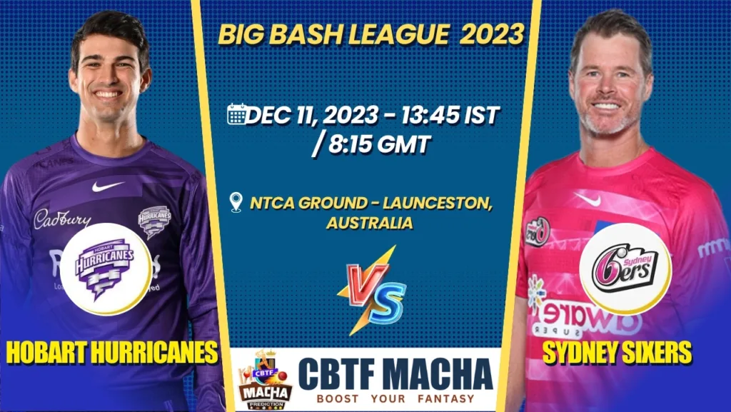 Hobart Hurricanes vs Sydney Sixers Today Match Prediction & Live Odds - BBL 2023