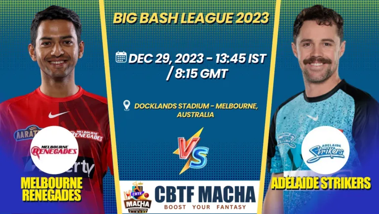 Melbourne Renegades vs Adelaide Strikers Today Match Prediction & Live Odds - BBL 2023