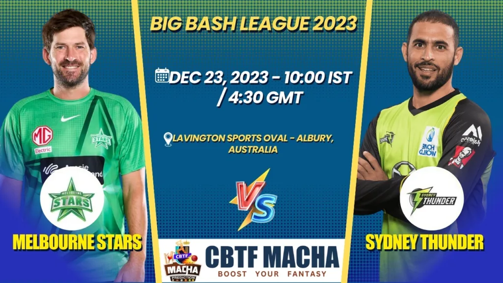 Melbourne Stars vs Sydney Thunder Today Match Prediction & Live Odds - BBL 2023