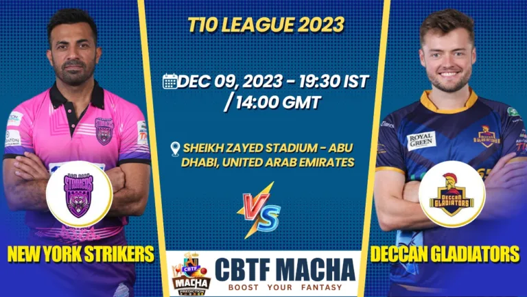 New York Strikers vs Deccan Gladiators Today Match Prediction & Live Odds - Final T10 League 2023