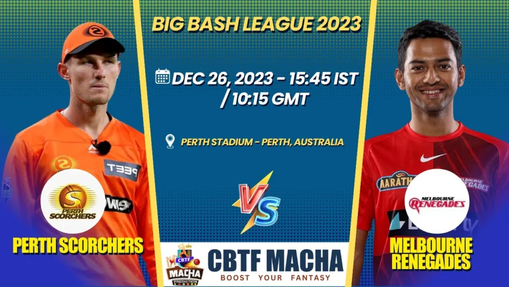 Perth Scorchers vs Melbourne Renegades Today Match Prediction & Live Odds - BBL 2023