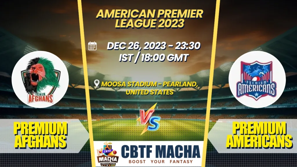 Premium Afghans vs Premium Americans Today Match Prediction & Live Odds - American Premier League 2023