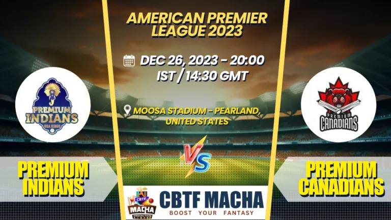 Premium Indians vs Premium Canadians Today Match Prediction & Live Odds - American Premier League 2023