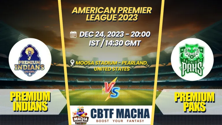 Premium Indians vs Premium Paks Today Match Prediction & Live Odds - American Premier League 2023