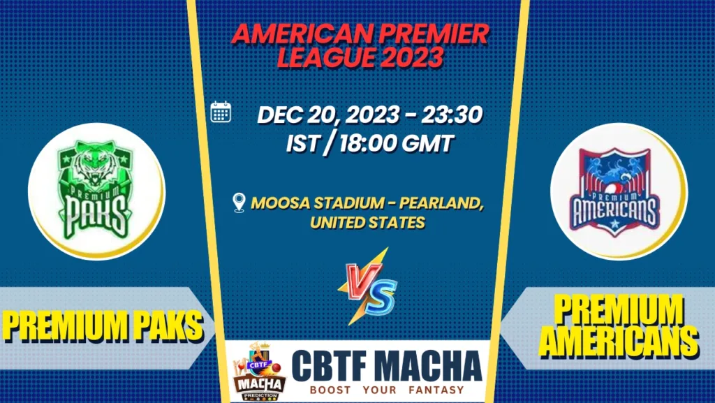 Premium Paks vs Premium Americans Today Match Prediction & Live Odds - American Premier League 2023