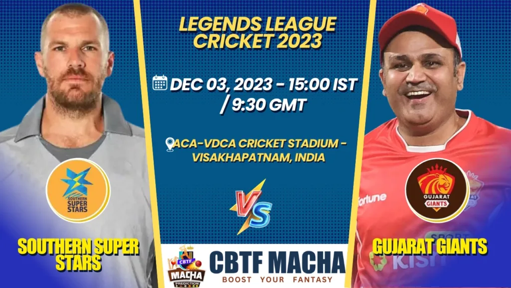 Southern Super Stars vs Gujarat Giants T20 Today Match Prediction & Live Odds - Legends League Cricket 2023