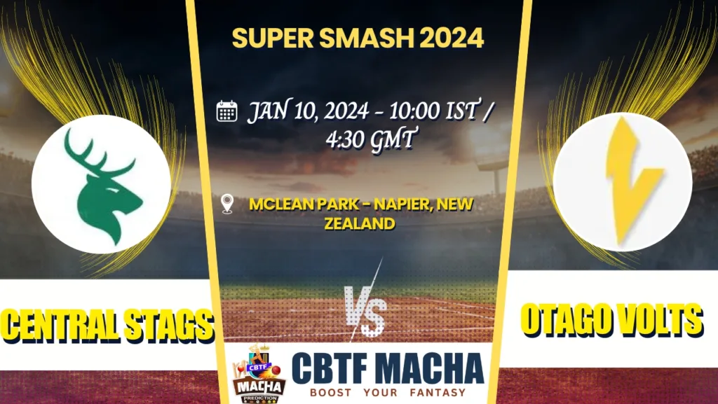 Central Stags vs Otago Volts Today Match Prediction & Live Odds - Super Smash 2024