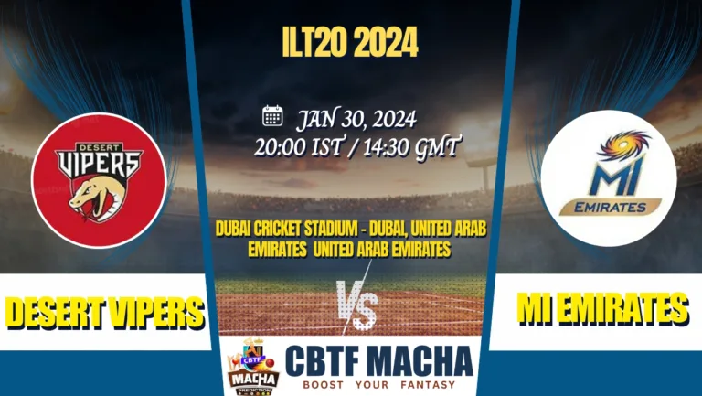 Desert Vipers vs MI Emirates Today Match Prediction & Live Odds - ILT20 2024