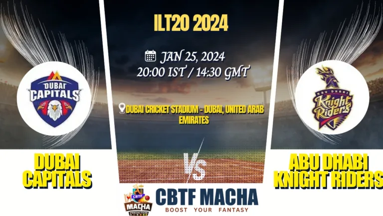 Dubai Capitals vs Abu Dhabi Knight Riders Today Match Prediction & Live Odds - ILT20 2024