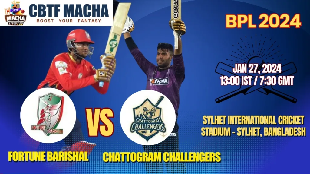 Fortune Barishal vs Chattogram Challengers Today Match Prediction & Live Odds - BPL 2024