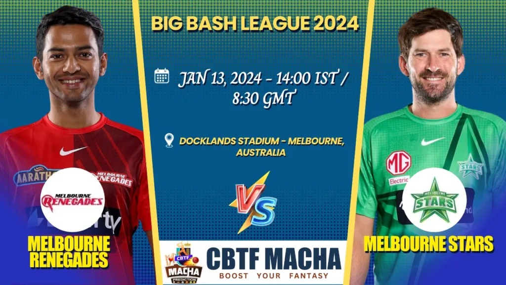 Melbourne Renegades vs Melbourne Stars Today Match Prediction & Live Odds - BBL 2024