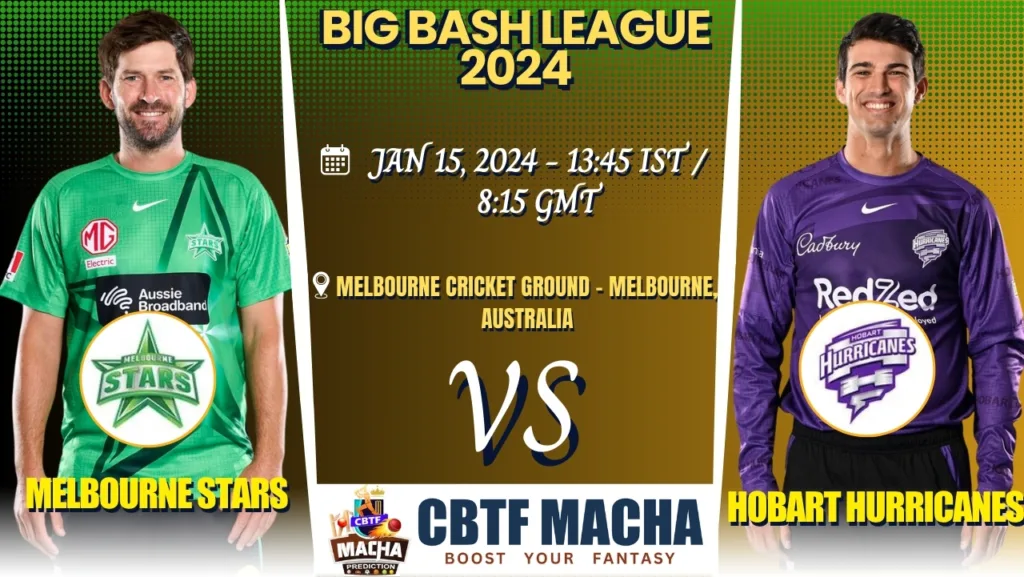 Melbourne Stars vs Hobart Hurricanes Today Match Prediction & Live Odds - BBL 2024