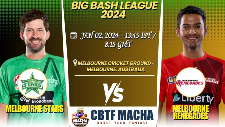 Melbourne Stars vs Melbourne Renegades Today Match Prediction & Live Odds - BBL 2024