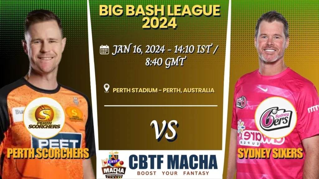 Perth Scorchers vs Sydney Sixers Today Match Prediction & Live Odds - BBL 2024