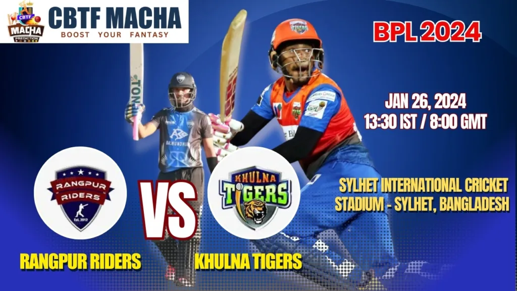 Rangpur Riders vs Khulna Tigers Today Match Prediction & Live Odds - BPL 2024