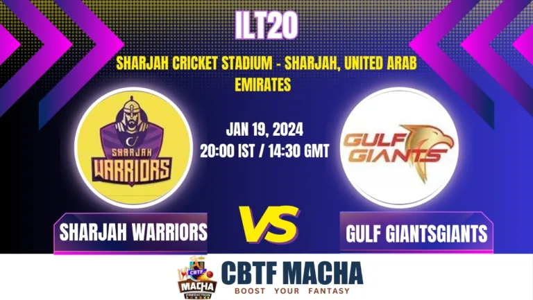 Sharjah Warriors vs Gulf Giants Today Match Prediction & Live Odds - ILT20 2024