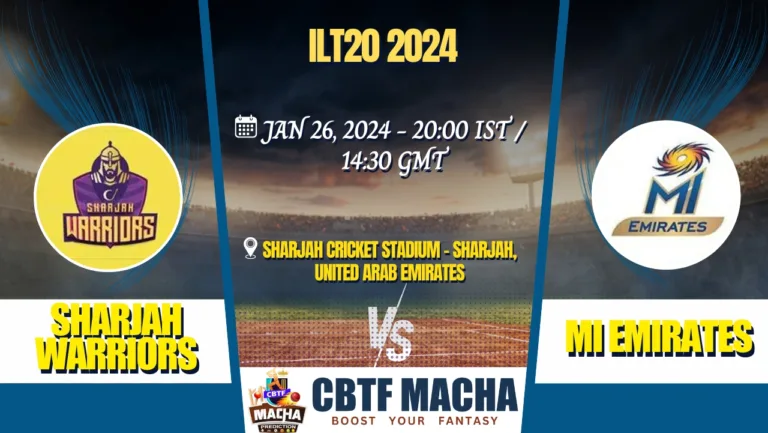 Sharjah Warriors vs MI Emirates Today Match Prediction & Live Odds - ILT20 2024