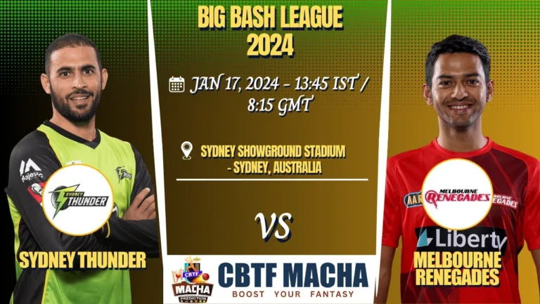 Sydney Thunder vs Melbourne Renegades Today Match Prediction & Live Odds - BBL 2024