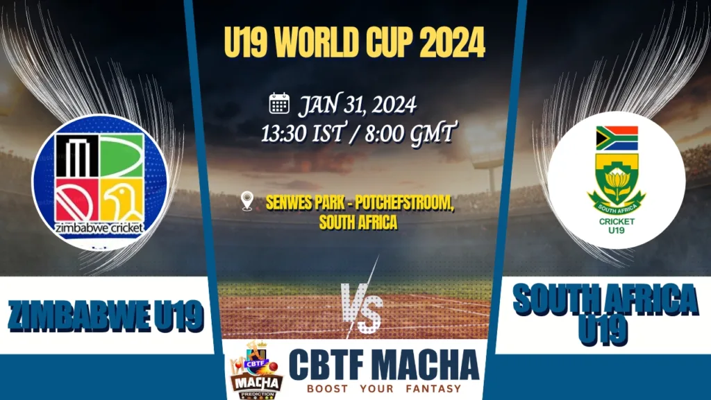 Zimbabwe vs South Africa Today Match Prediction & Live Odds - U19 World Cup 2024