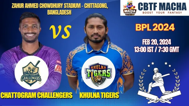 Chattogram Challengers vs Khulna Tigers Today Match Prediction & Live Odds - BPL 2024