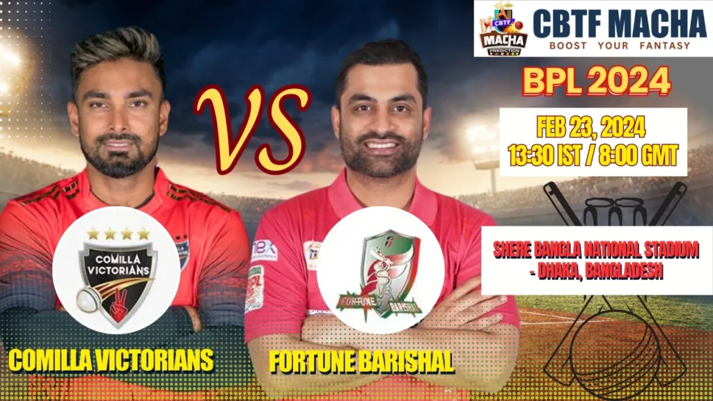 Comilla Victorians vs Fortune Barishal Today Match Prediction & Live Odds - BPL 2024