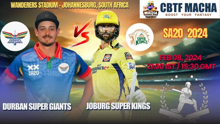 Durban Super Giants vs Joburg Super Kings Today Match Prediction & Live Odds - Qualifier SA20 2024