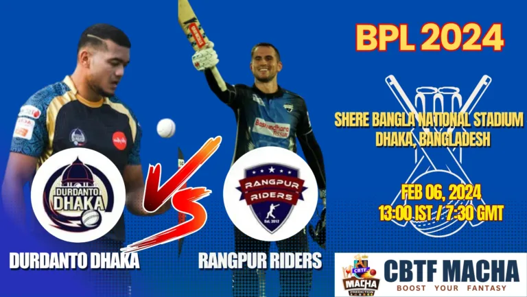 Durdanto Dhaka vs Rangpur Riders Today Match Prediction & Live Odds - BPL 2024