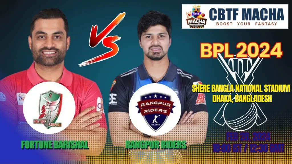 Fortune Barishal vs Rangpur Riders Today Match Prediction & Live Odds - Qualifier BPL 2024