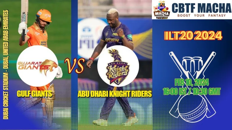 Gulf Giants vs Abu Dhabi Knight Riders Today Match Prediction & Live Odds - ILT20 2024