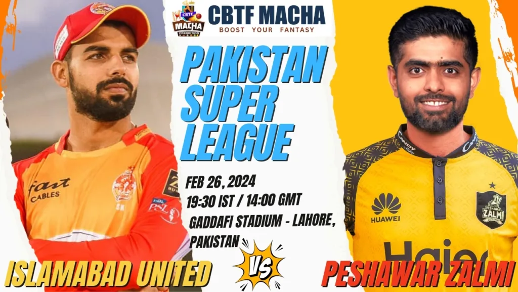 Islamabad United vs Peshawar Zalmi Today Match Prediction & Live Odds - PSL 2024