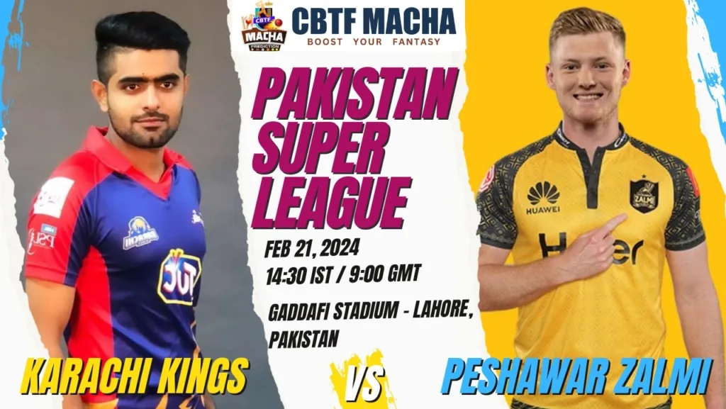 Karachi Kings vs Peshawar Zalmi Today Match Prediction & Live Odds - PSL 2024