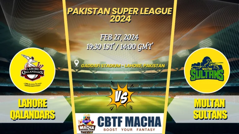 Lahore Qalandars vs Multan Sultans Today Match Prediction & Live Odds - PSL 2024