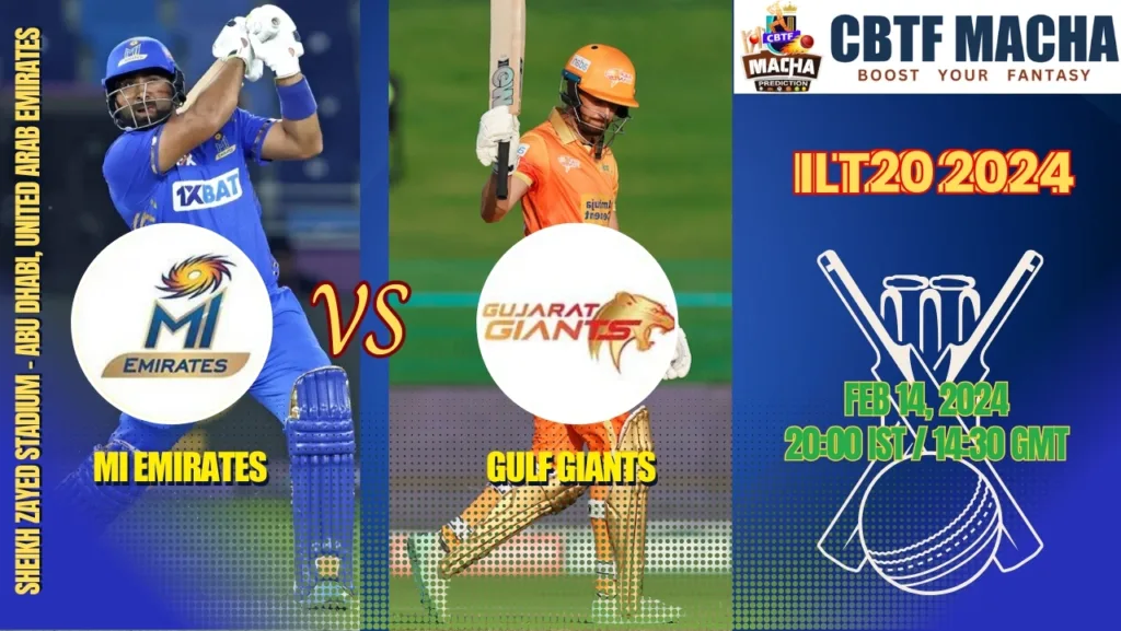 MI Emirates vs Gulf Giants Today Match Prediction & Live Odds - Qualifier ILT20 2024