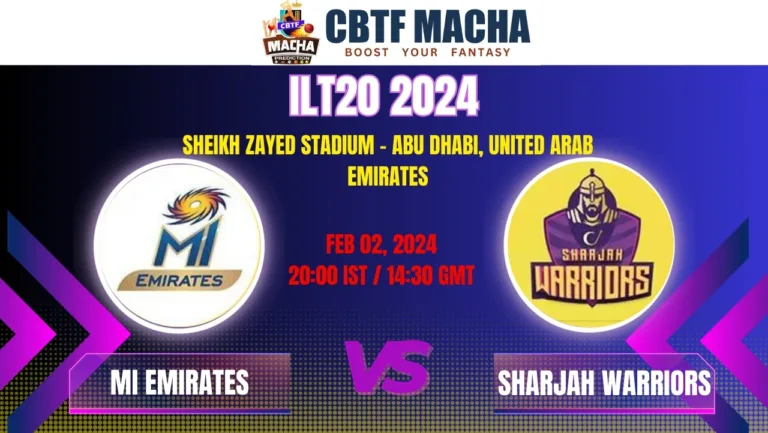 MI Emirates vs Sharjah Warriors Today Match Prediction & Live Odds - ILT20 2024