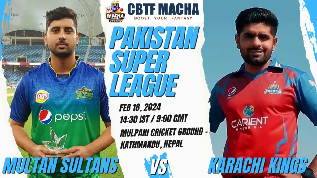 Multan Sultans vs Karachi Kings Today Match Prediction & Live Odds - PSL 2024