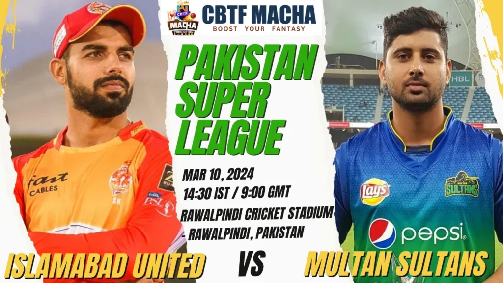 Islamabad United vs Multan Sultans Today Match Prediction & Live Odds - PSL 2024