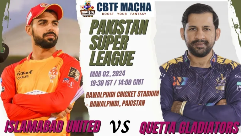 Islamabad United vs Quetta Gladiators Today Match Prediction & Live Odds - PSL 2024