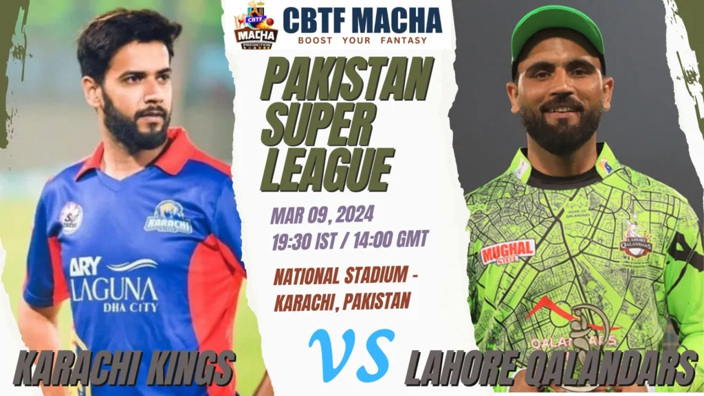 Karachi Kings vs Lahore Qalandars Today Match Prediction & Live Odds - PSL 2024