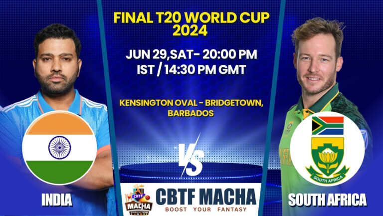 SOUTH AFRICA vs INDIA, T20 World Cup 2024 Final: Match Prediction, CBTF MACHA Team, Fantasy Tips & Pitch Report | South Africa vs India