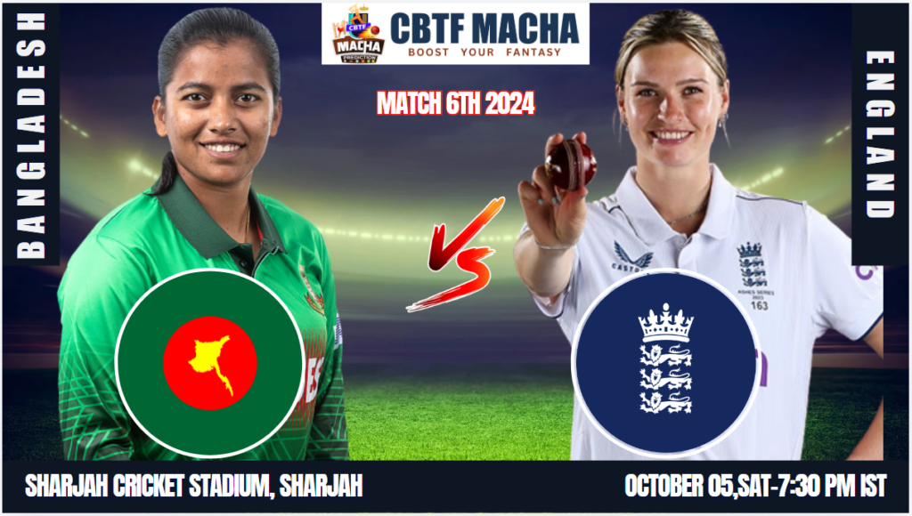 Women's T20 World Cup 2024: Match 6, Bangladesh-W vs England-W Match Prediction