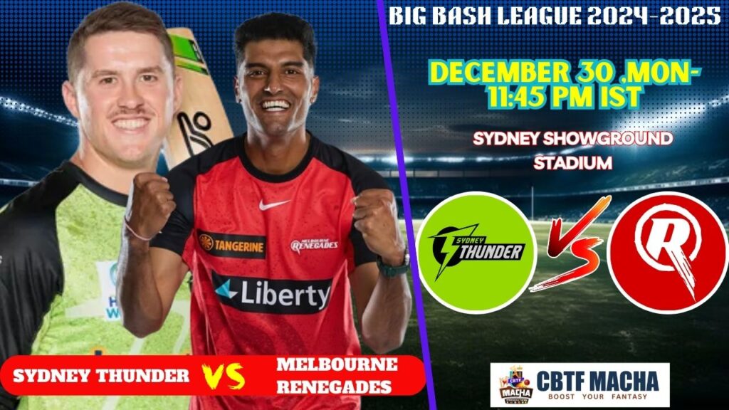 BBL 2024-2025: Match 16, THU vs REN Match Prediction – Who will win today’s BBL match between THU vs REN?