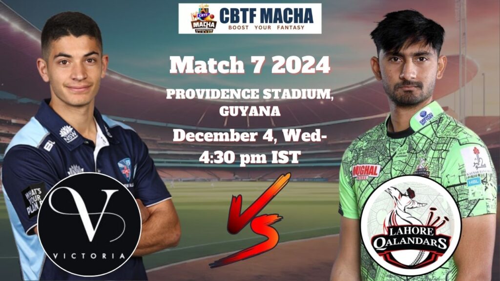 GSL 2024: Match 7, VIC vs LAH Match Prediction – Who will win today’s GSL match between Victoria vs Lahore Qalandars?