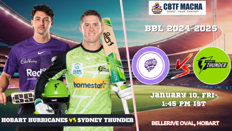 BBL 2024-2025: Match 29, HUR vs THU Match Prediction – Who will win today’s BBL match between HUR vs THU?