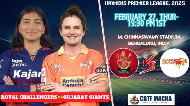 WPL 2025: Match 12, BLR-W vs GJ-W Match Prediction - Who will win today's WPL match between RCB-W vs GJ-W?